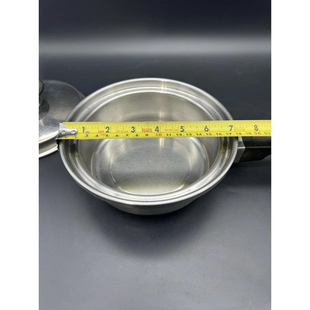 Vintage Seal-O-Matic 2 Qt Stainless Steel Saucepan w Lid 3-Ply Made in USA